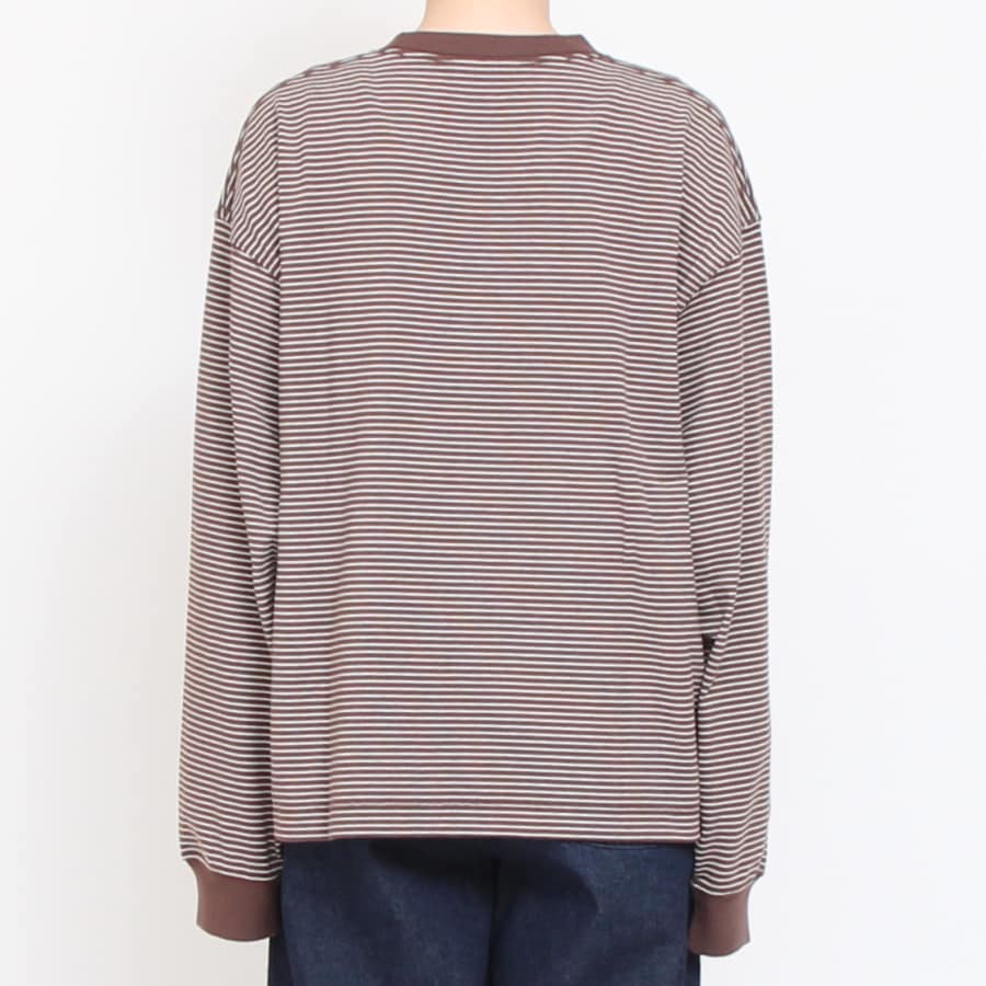 【IVORYラスト1点】DANTONボーダークルーネック長袖Tシャツ24