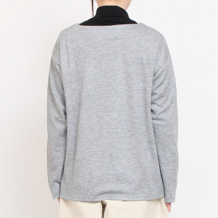 【20%OFF】【BEIGE・GRAYのみ ラスト1点ずつ】LIBERTY MIXボートネックプルオーバー67042