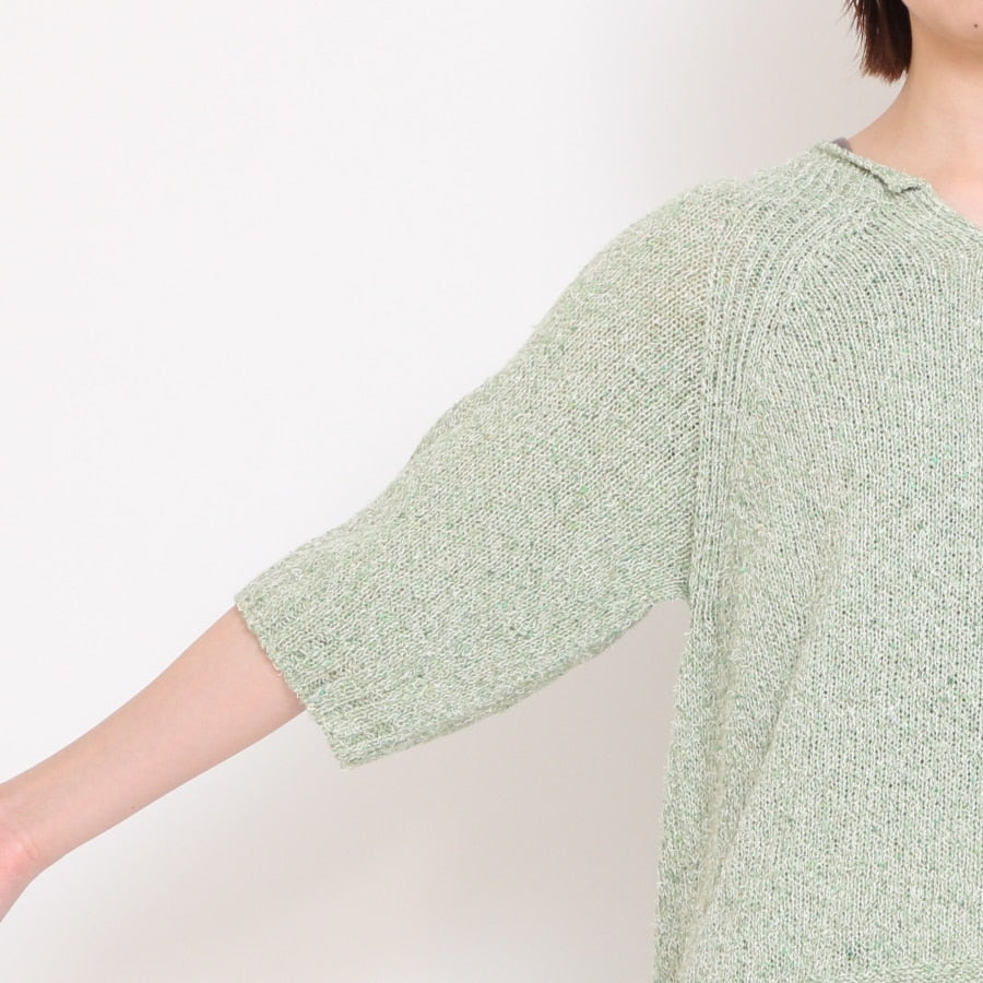 OTA KNIT コットンリネン シルクネップニットプルオーバー