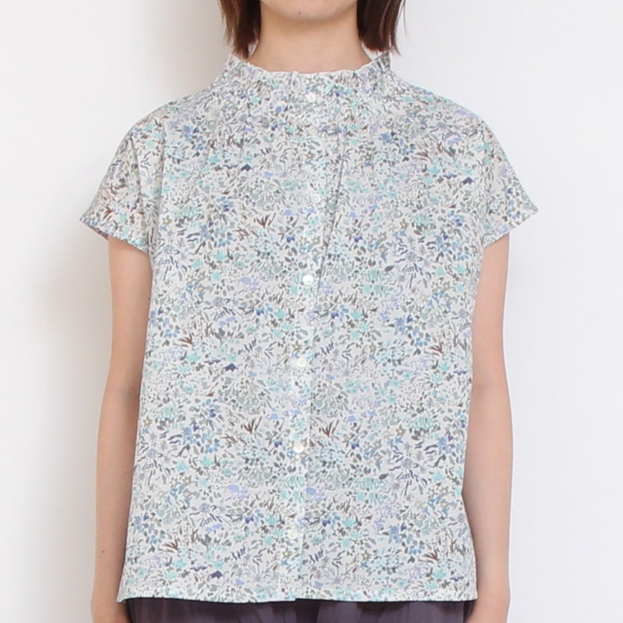【NAVYラスト1点】LIBERTY 2WAYシャーリングフレンチブラウス2507