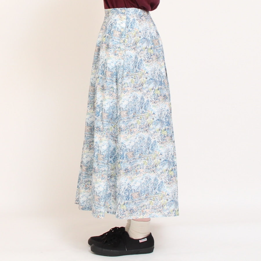 【20%OFF】【GRAYラスト1点】リバティサイド釦スカート80cm(2508)