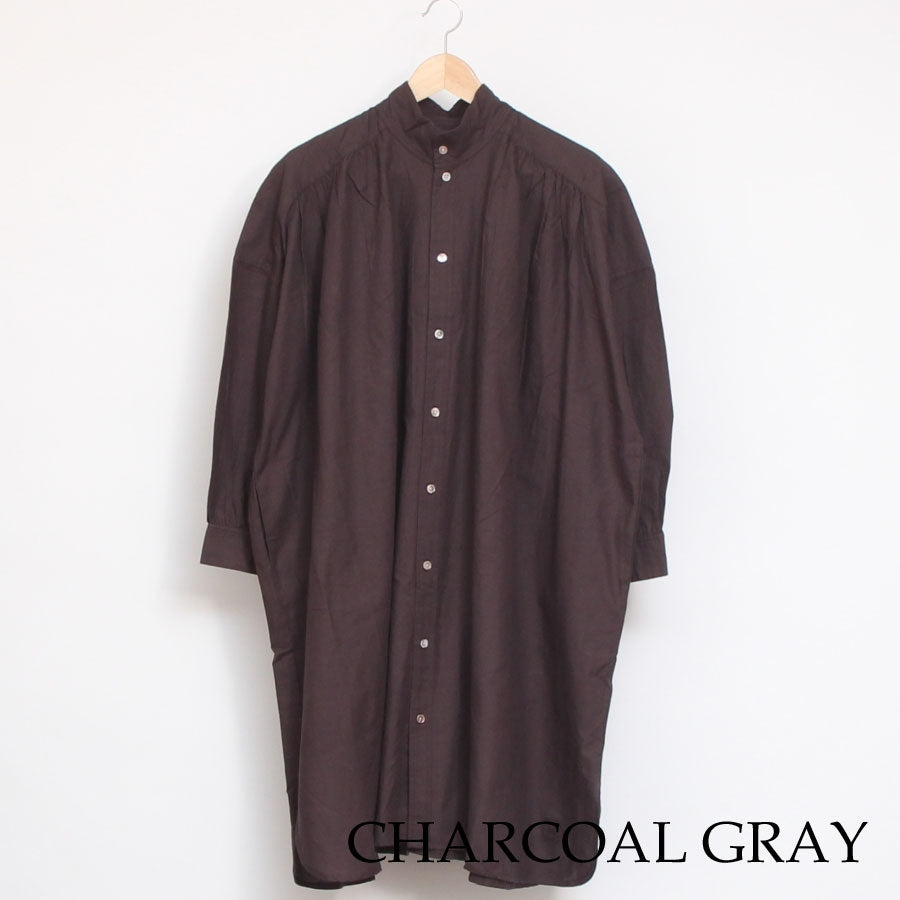 【30%OFF】【CHARCOAL GRAYのみ ラスト1点】Brocanteカディシャツワンピース