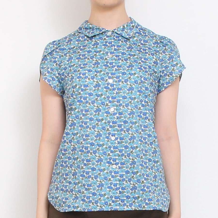 【30%OFF】【YELLOWサイズ1のみ ラスト1点】リバティチューリップ袖ブラウス(2405)