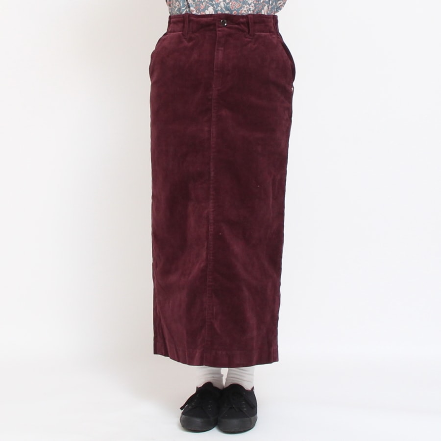 【30%OFF】【IVORY・WINEのみ ラスト1点ずつ】D.M.Gコーデュロイタイトスカート