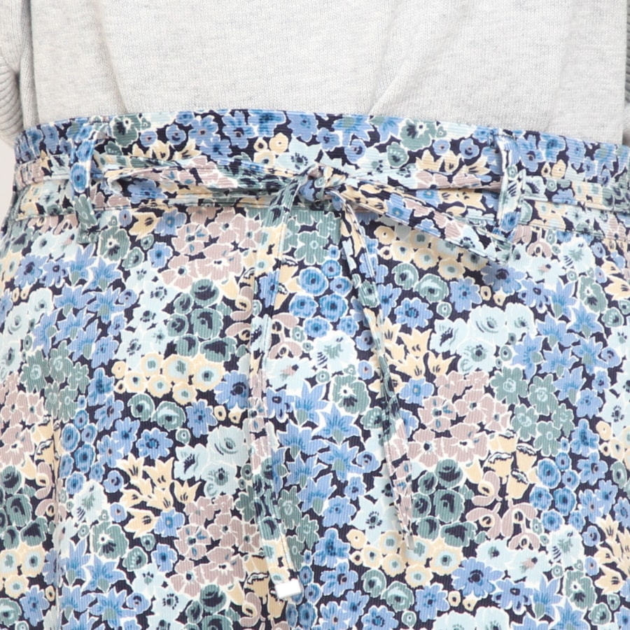 【20%OFF】【GREENのみ ラスト1点】コーデュロイLIBERTYリボン付きスカート(2411)