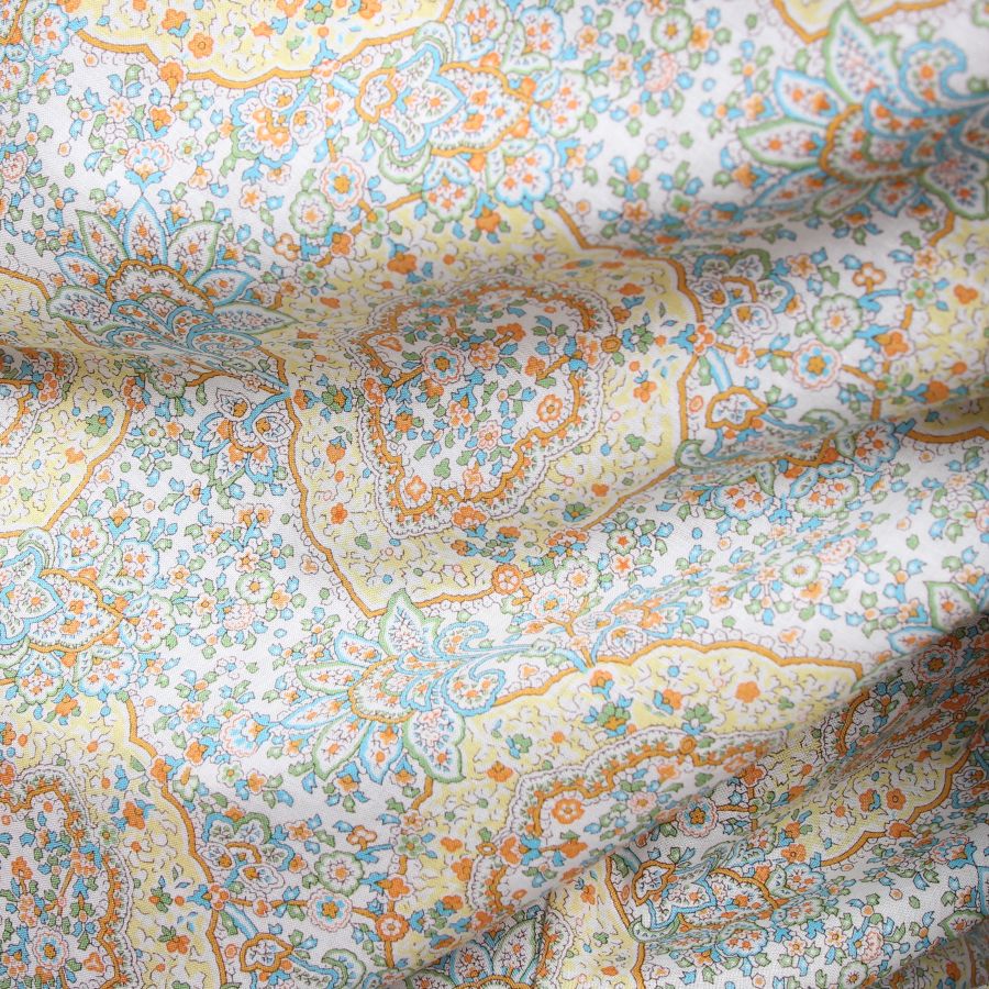 【20%OFF】【YELLOWのみ ラスト1点】HOKKOH LIBERTY ミニカラー袖シャーリングSH2505