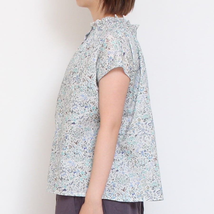 【NAVYラスト1点】LIBERTY 2WAYシャーリングフレンチブラウス2507