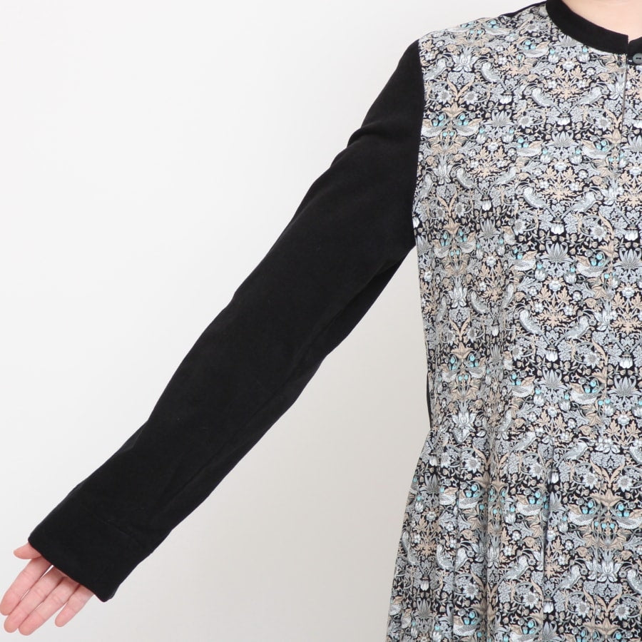 【20%OFF】【CAMELのみ】コーデュロイLIBERTY切替キーネックワンピース2411