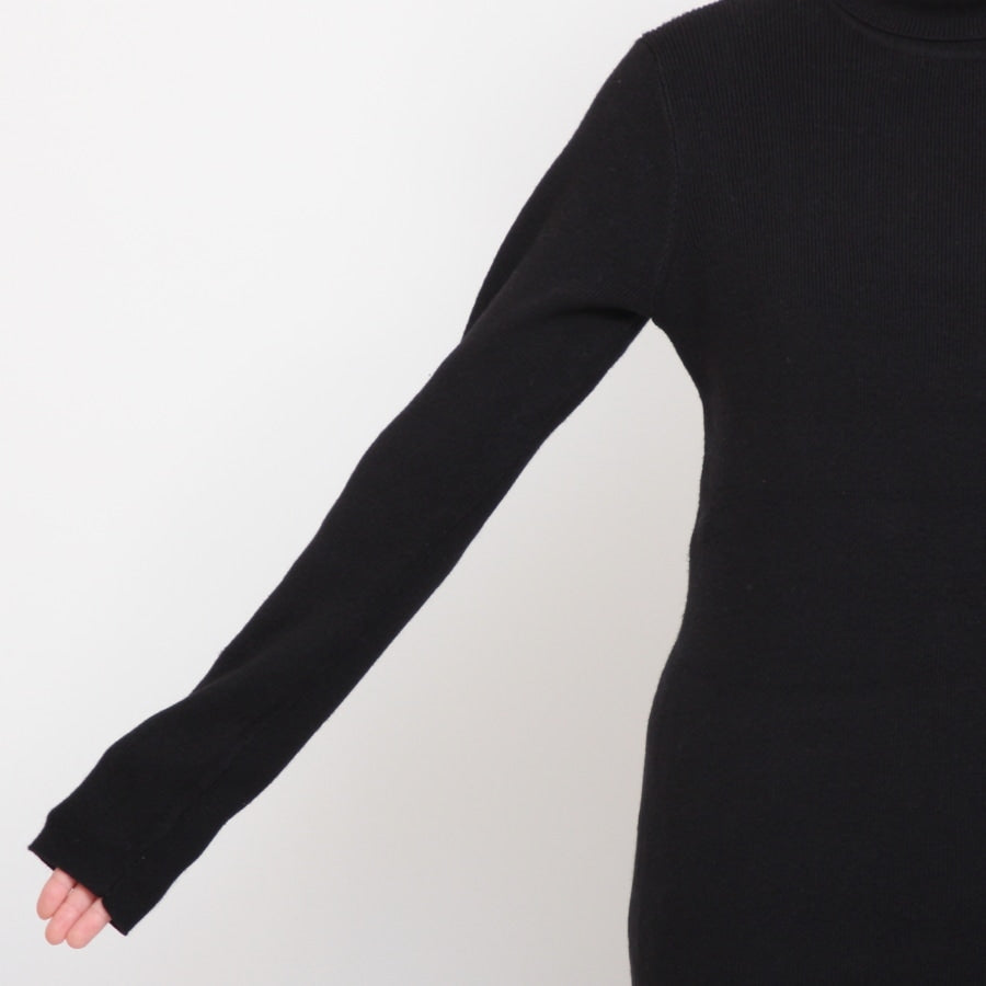 【20%OFF】【BLACKのみ ラスト1点】sosottoリブタートルプルオーバー42453714
