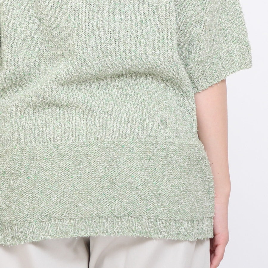OTA KNIT コットンリネン シルクネップニットプルオーバー