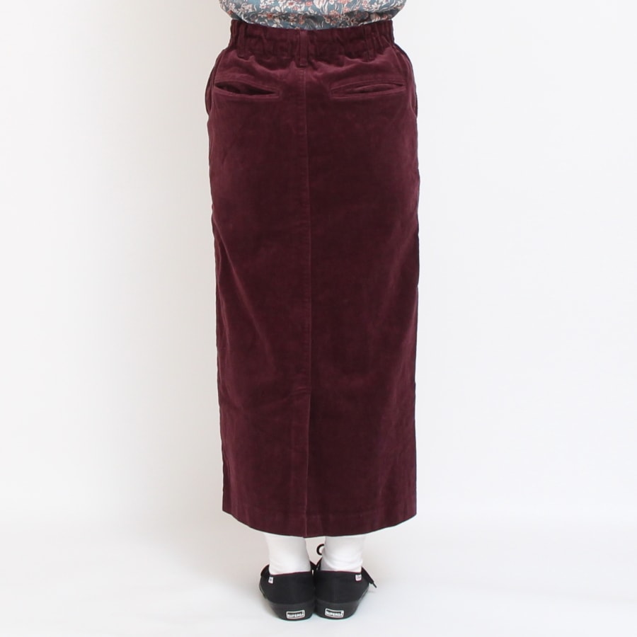 【30%OFF】【IVORY・WINEのみ ラスト1点ずつ】D.M.Gコーデュロイタイトスカート