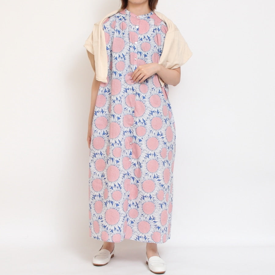 【30%OFF】【BLUE・BROWNラスト1点】リバティ スタンドフレンチワンピース(2507)