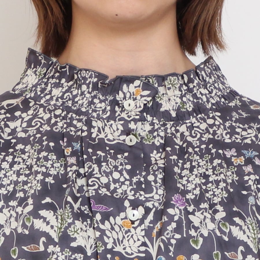 【20%OFF】【NAVYラスト1点】LIBERTY 2WAYシャーリングフレンチブラウス2507