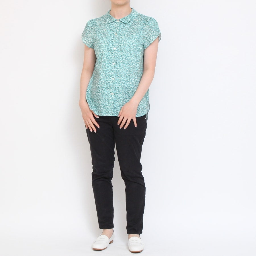【30%OFF】【YELLOWサイズ1のみ ラスト1点】リバティチューリップ袖ブラウス(2405)