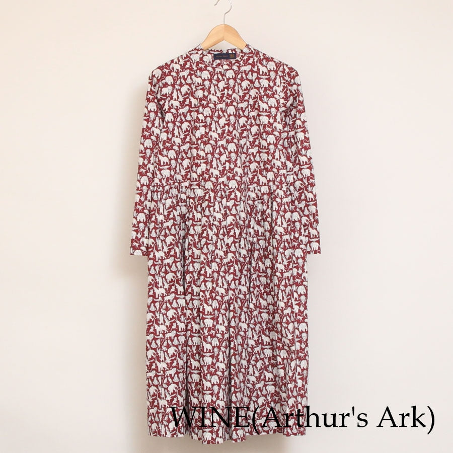 24animals長袖キーネックワンピース(2409)