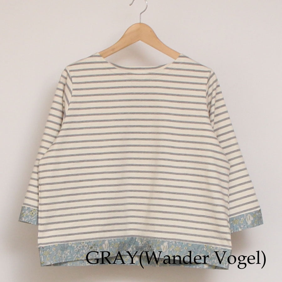 【30%OFF】【WHITE・NAVYのみ 残り僅か】LIBERTYボーダーMIXプルオーバー