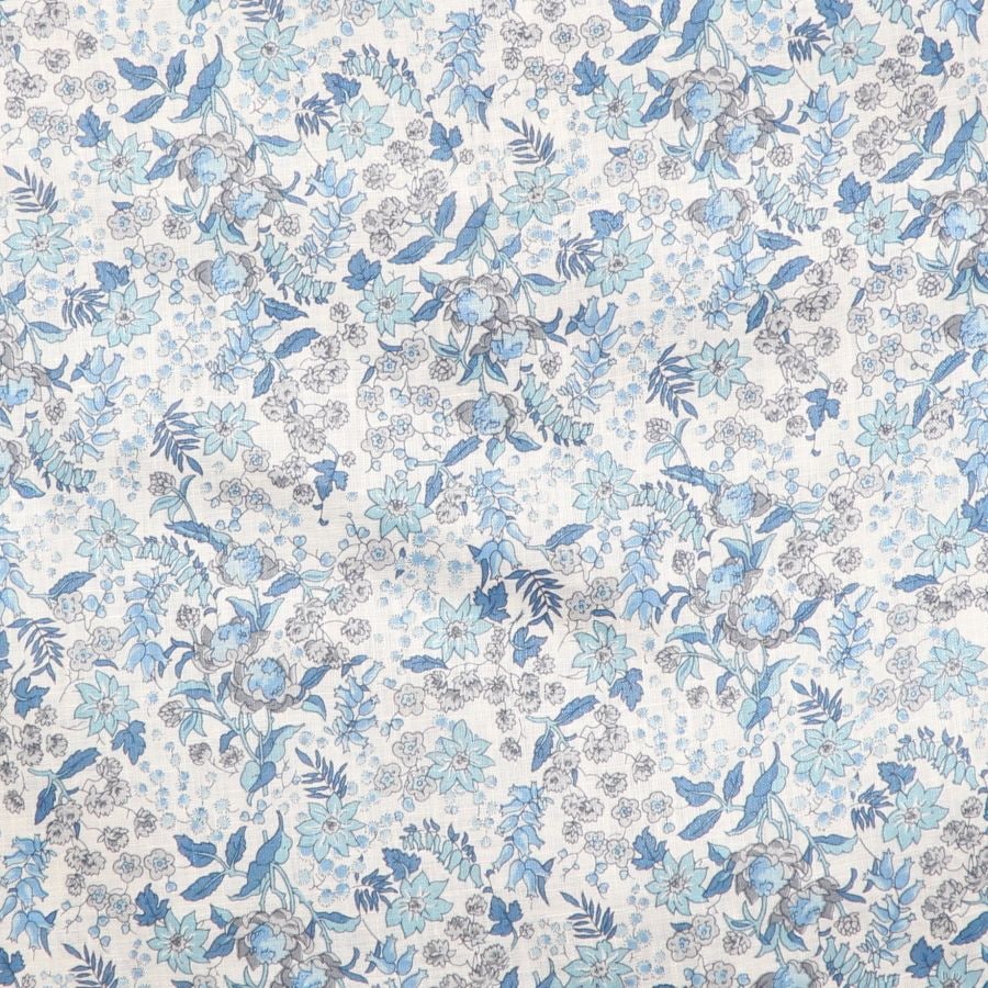 【30%OFF】【BLUEのみラスト1点】フランダースLIBERTY5分袖変形フリルシャツ2504
