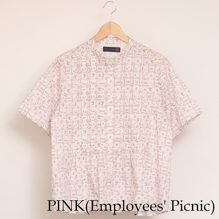 【PINKのみ 残り僅か】リバティ ワイドピンタック切替シャツ(2507)