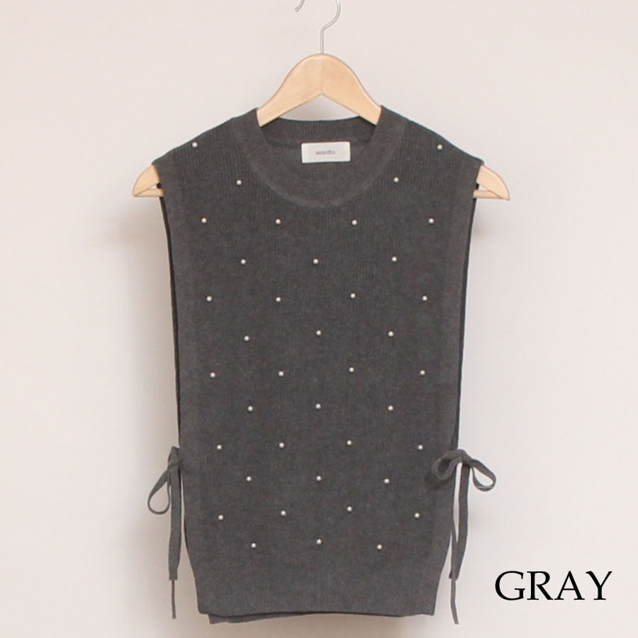 【50%OFF】sosottoパールニットベスト