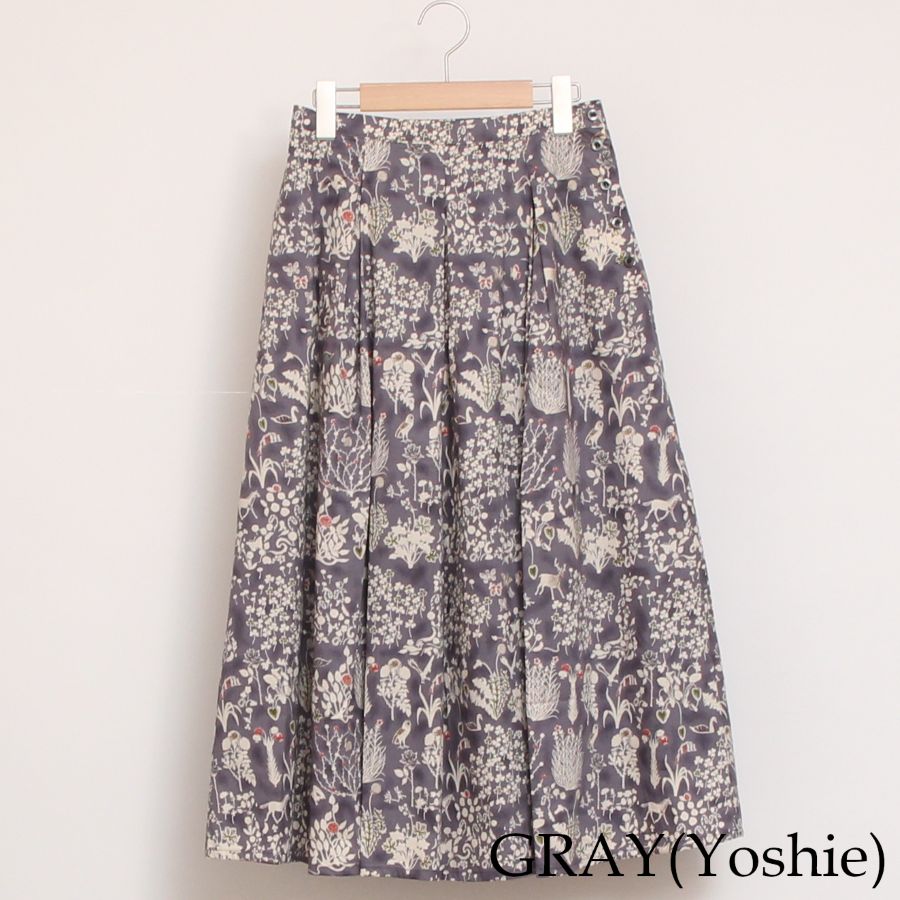 【20%OFF】【GRAYラスト1点】リバティサイド釦スカート80cm(2508)