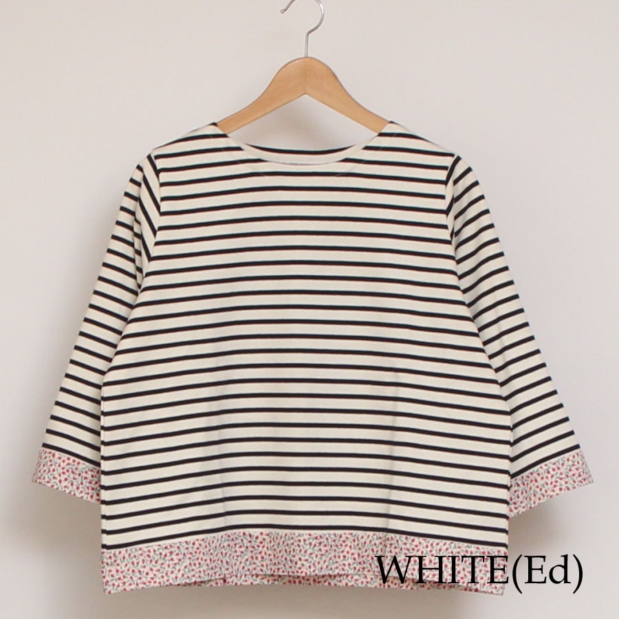 【30%OFF】【WHITE・NAVYのみ 残り僅か】LIBERTYボーダーMIXプルオーバー