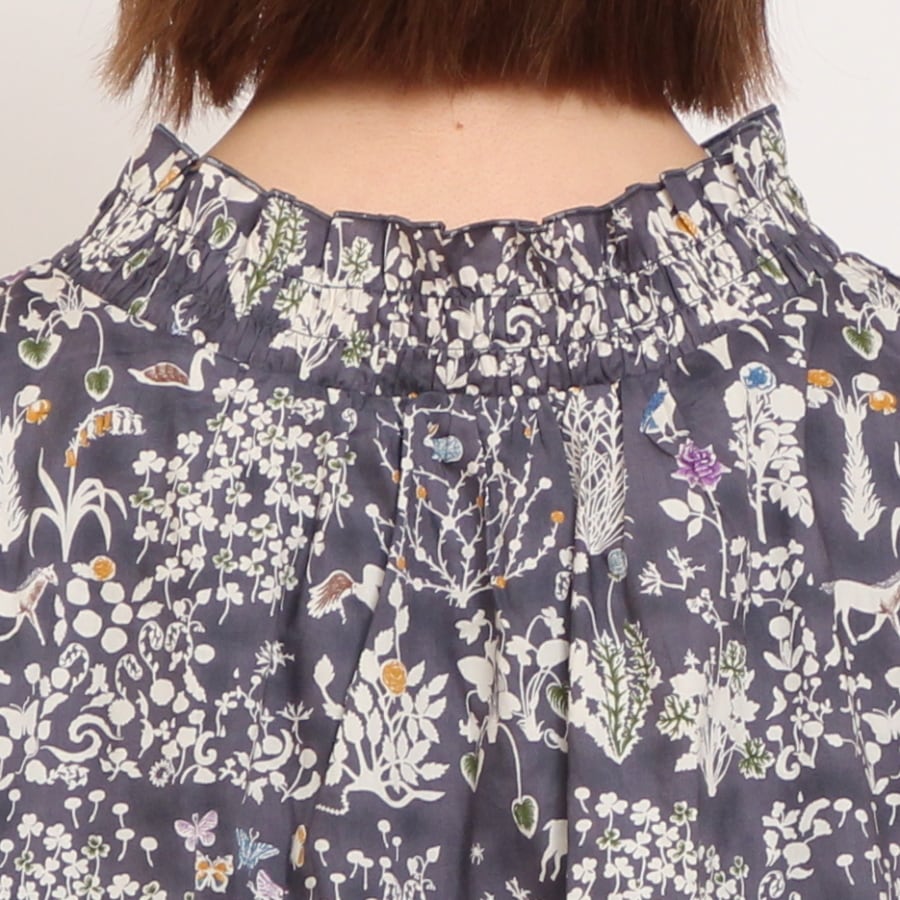【20%OFF】【NAVYラスト1点】LIBERTY 2WAYシャーリングフレンチブラウス2507