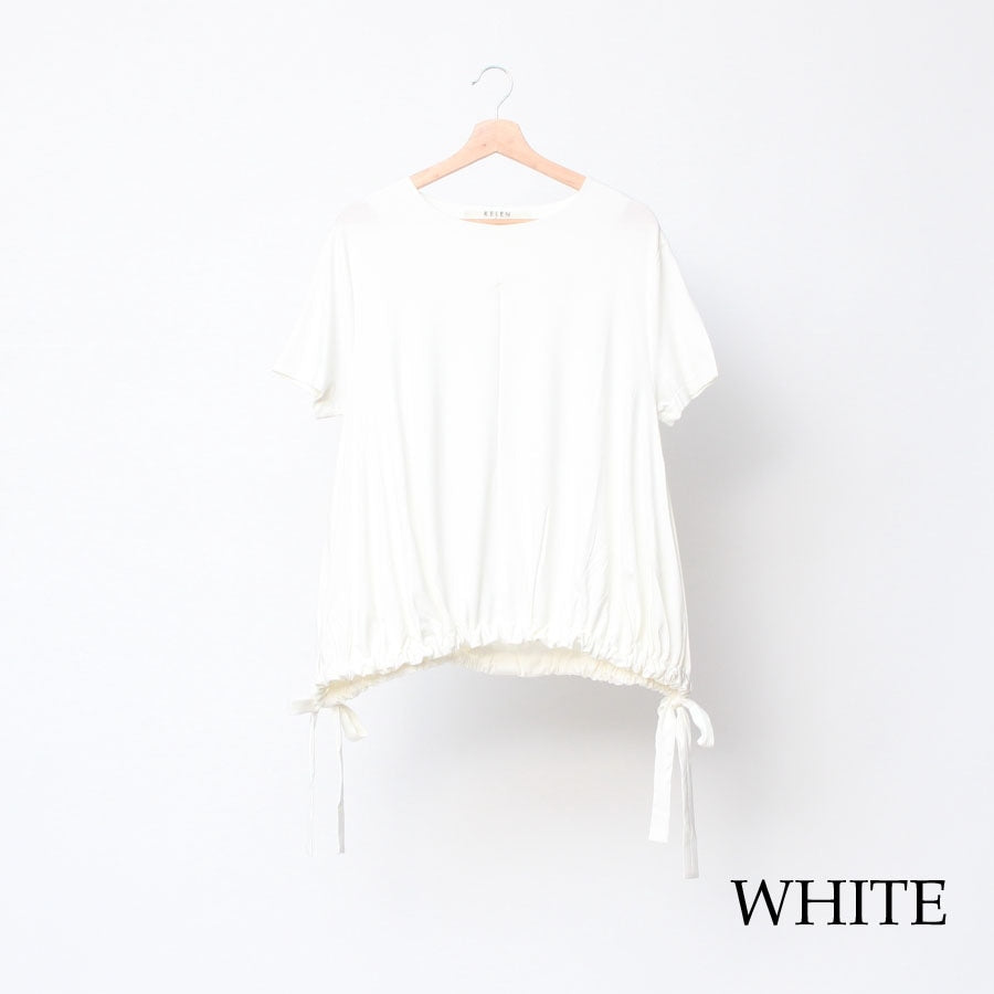 【70%OFF】【WHITEのみラスト1点】Kelenワイド裾ギャザープルオーバー