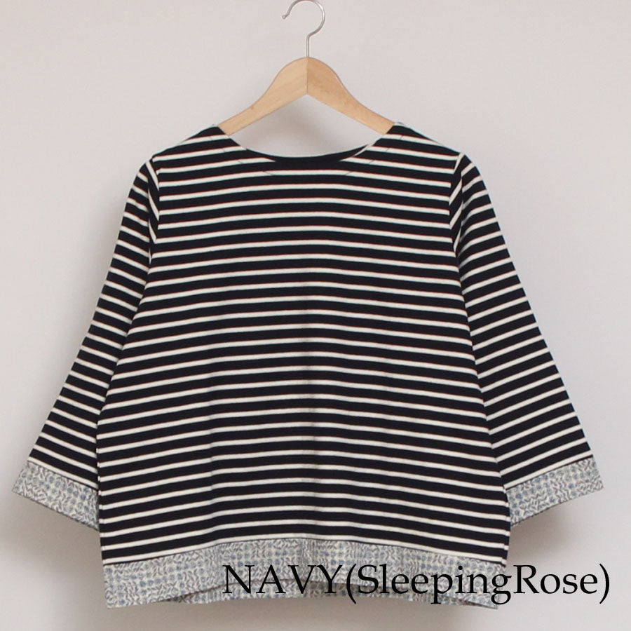 【30%OFF】【WHITE・NAVYのみ 残り僅か】LIBERTYボーダーMIXプルオーバー