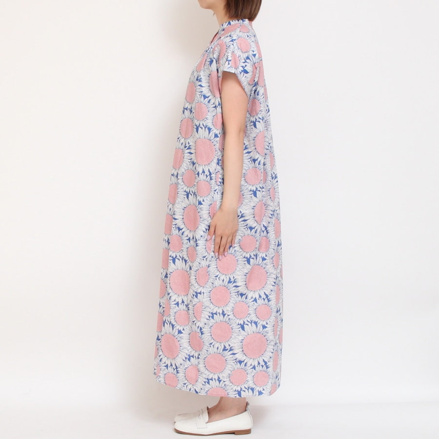 【30%OFF】【BLUE・BROWNラスト1点】リバティ スタンドフレンチワンピース(2507)