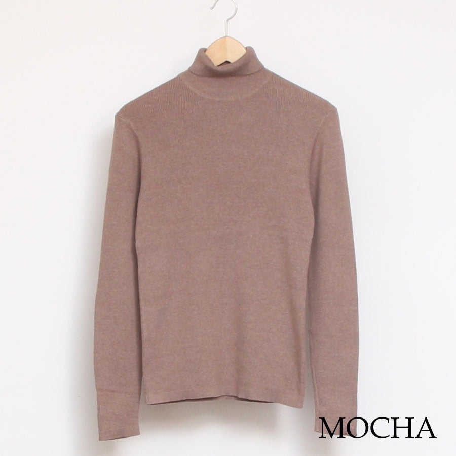 【20%OFF】【BLACKのみ ラスト1点】sosottoリブタートルプルオーバー42453714