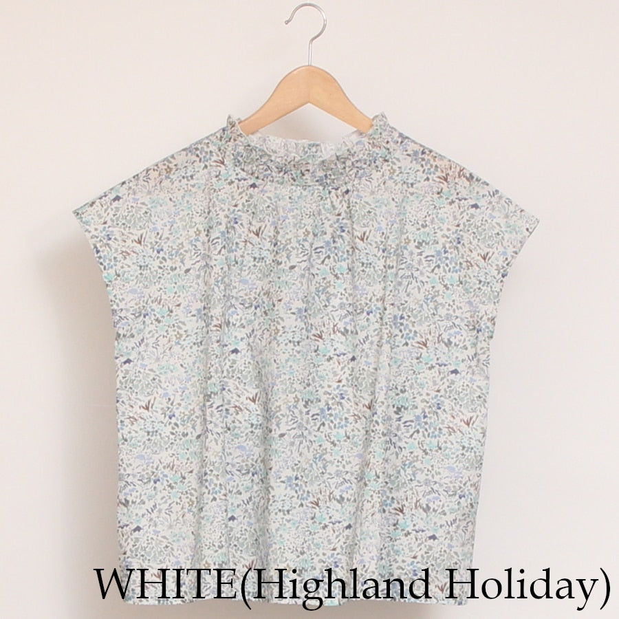 【NAVYラスト1点】LIBERTY 2WAYシャーリングフレンチブラウス2507