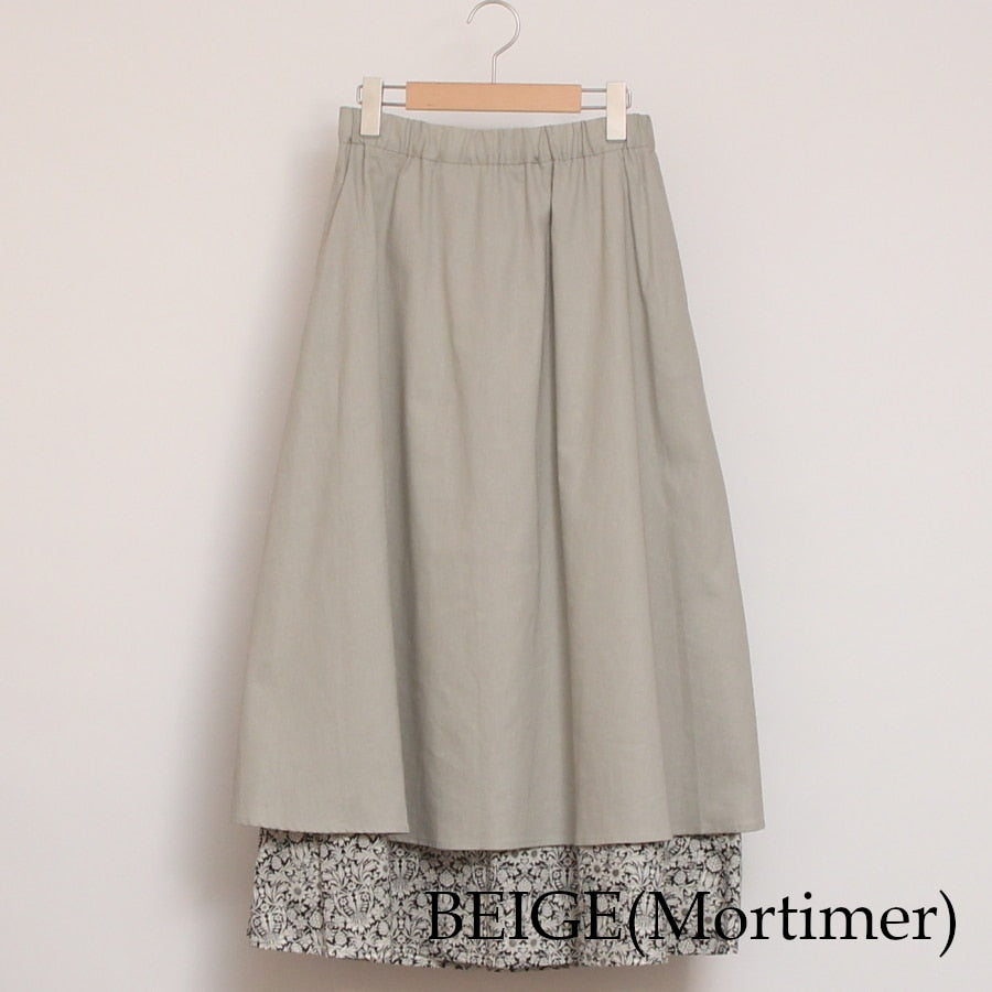 【20%OFF】【BLUEのみ ラスト1点】sosotto 裏地裾LIBERTYスカート