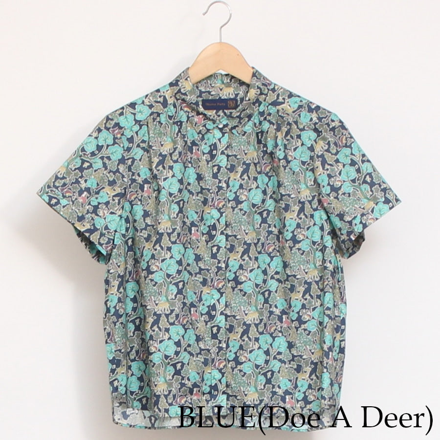 【20%OFF】【WHITEのみ ラスト1点】HOKKOH LIBERTY 比翼ギャザーシャツ(2506)