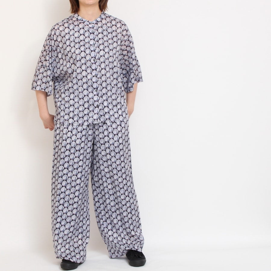 【NAVYラスト1点】【本店限定商品】シルフローンLIBERTY スタンドカラードルマンシャツ2507