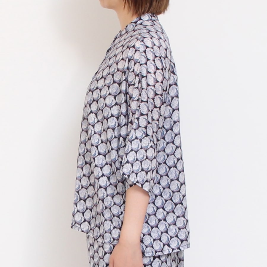 【NAVYラスト1点】【本店限定商品】シルフローンLIBERTY スタンドカラードルマンシャツ2507