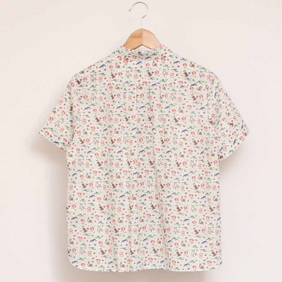 【20%OFF】【WHITEのみ ラスト1点】HOKKOH LIBERTY 比翼ギャザーシャツ(2506)