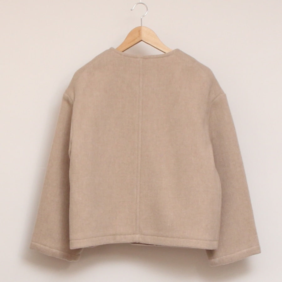 【BEIGE・MOCHAラスト1点ずつ】DANTONウールライトパイル ノーカラージャケット24
