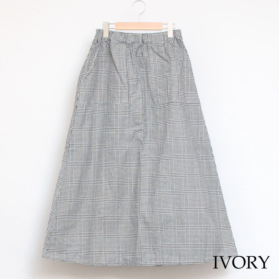 【30%OFF】【ラスト1点】NARUインディゴチェックAラインスカート