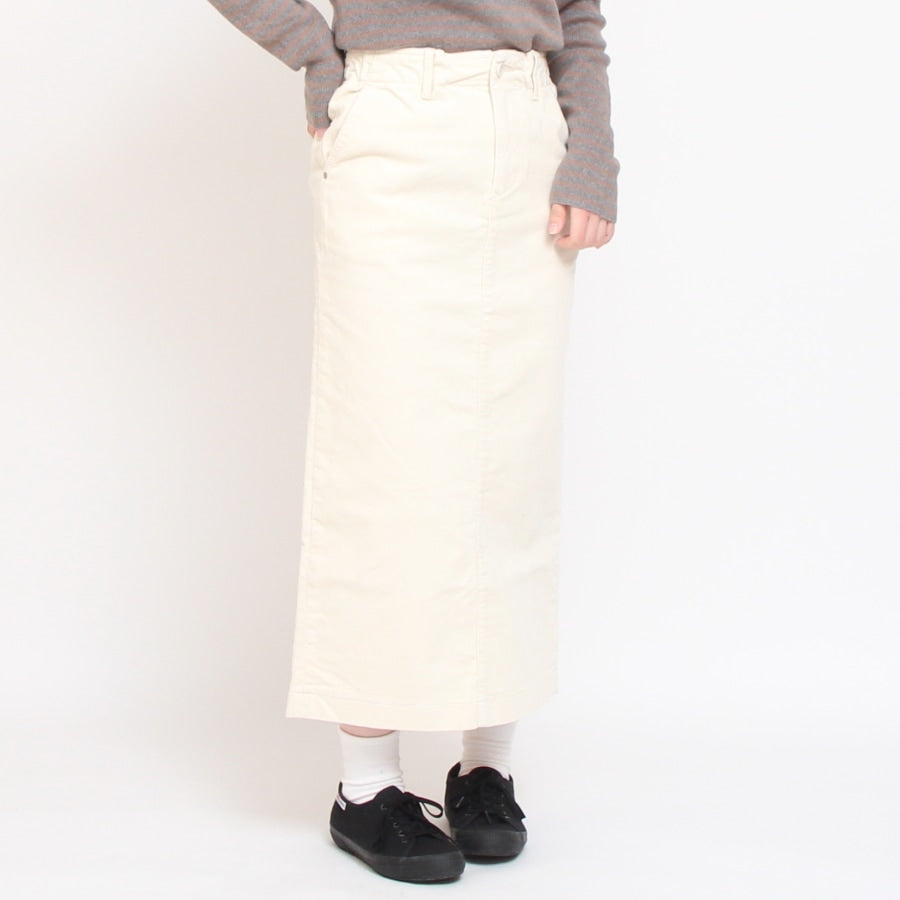 【30%OFF】【IVORY・WINEのみ ラスト1点ずつ】D.M.Gコーデュロイタイトスカート