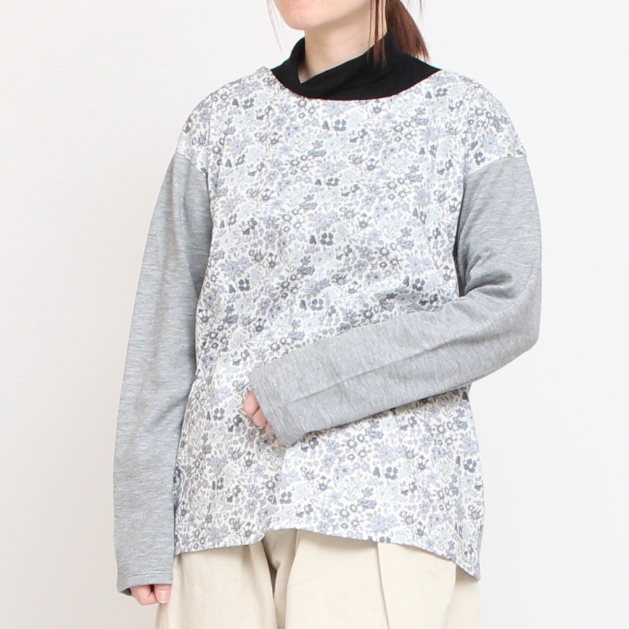【20%OFF】【BEIGE・GRAYのみ ラスト1点ずつ】LIBERTY MIXボートネックプルオーバー67042
