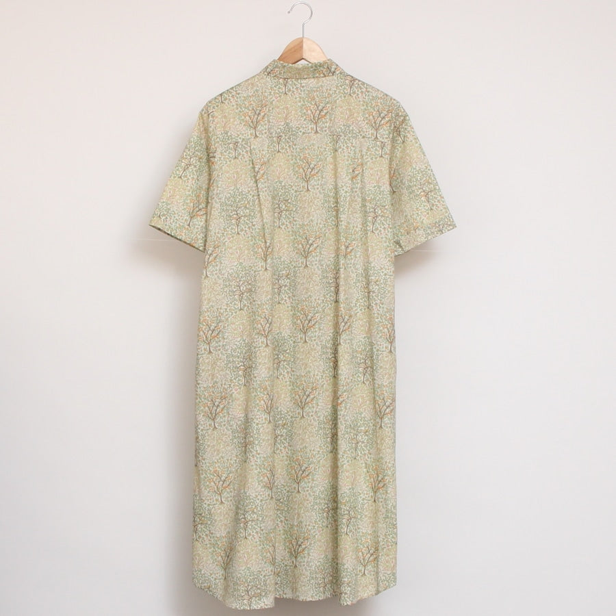 【20%OFF】【BLUE・NAVYラスト1点ずつ】HOKKOH LIBERTY 5分袖レギュラーカラーワンピース2507