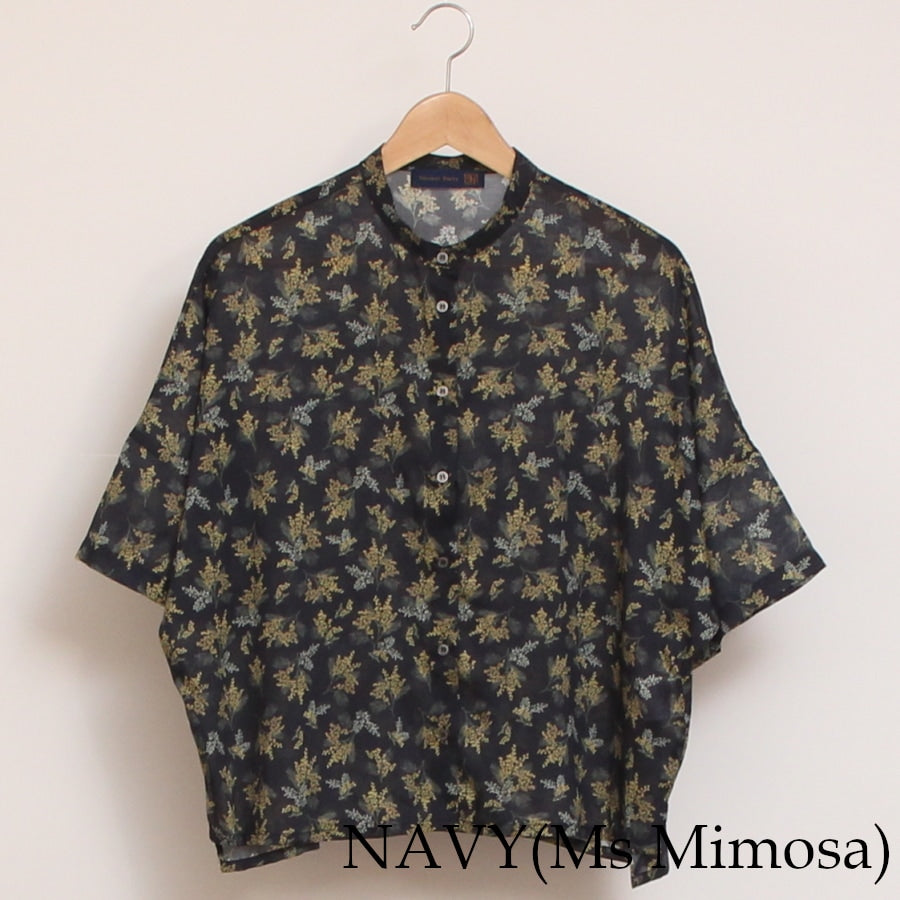 【NAVYラスト1点】シルフローンLIBERTY スタンドカラードルマンシャツ2507