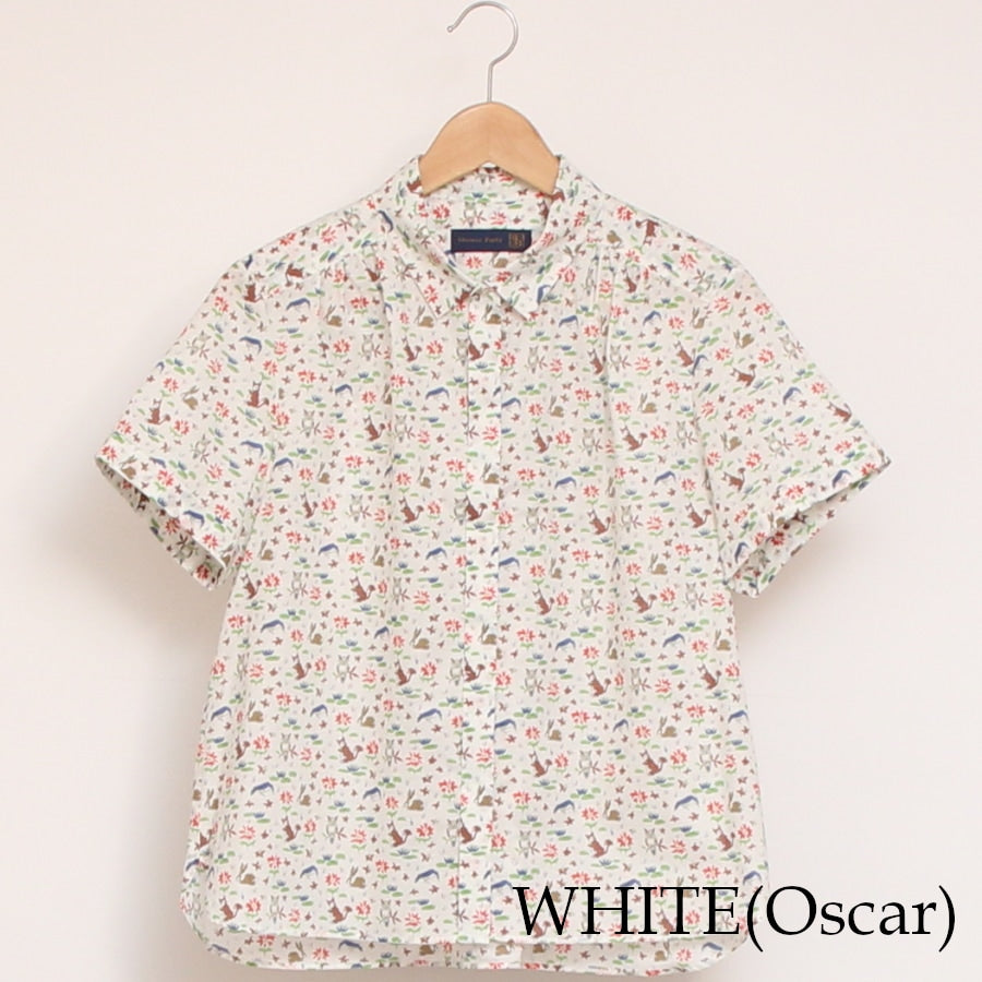 【20%OFF】【WHITEのみ ラスト1点】HOKKOH LIBERTY 比翼ギャザーシャツ(2506)