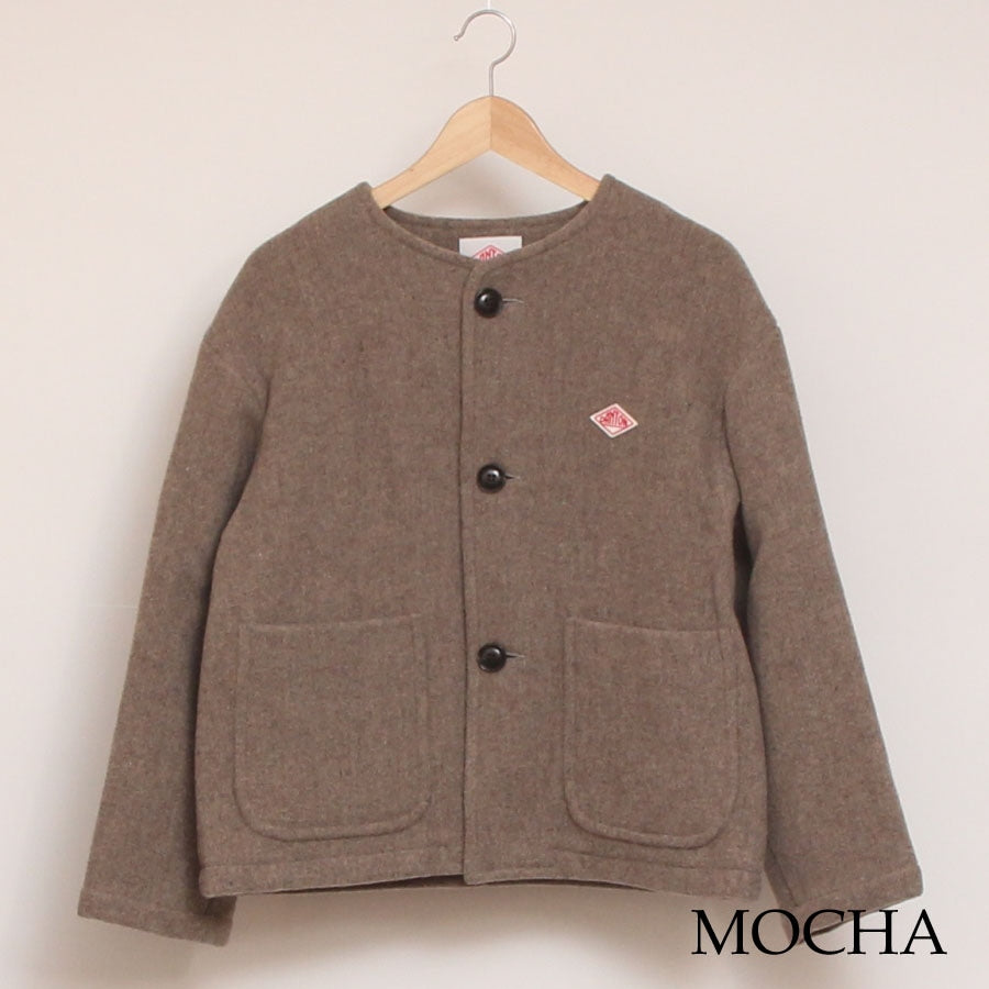 【BEIGE・MOCHAラスト1点ずつ】DANTONウールライトパイル ノーカラージャケット24