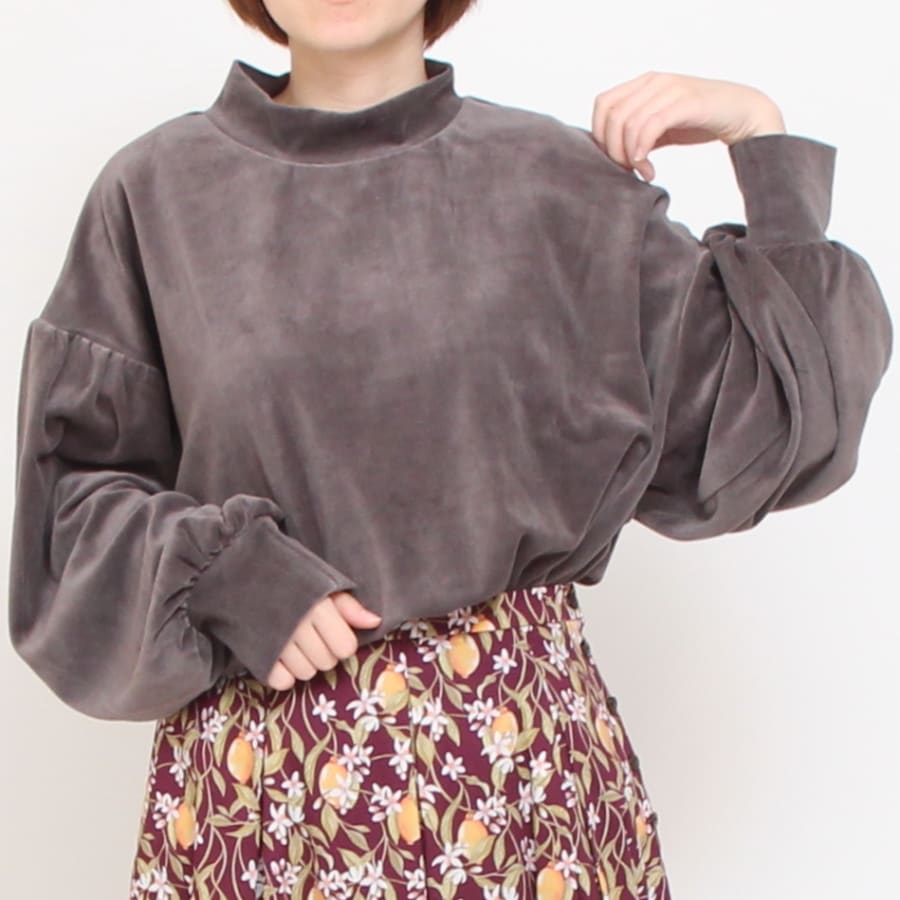 【50%OFF】【GRAYのみラスト1点】NARUベロアラウンドプルオーバー