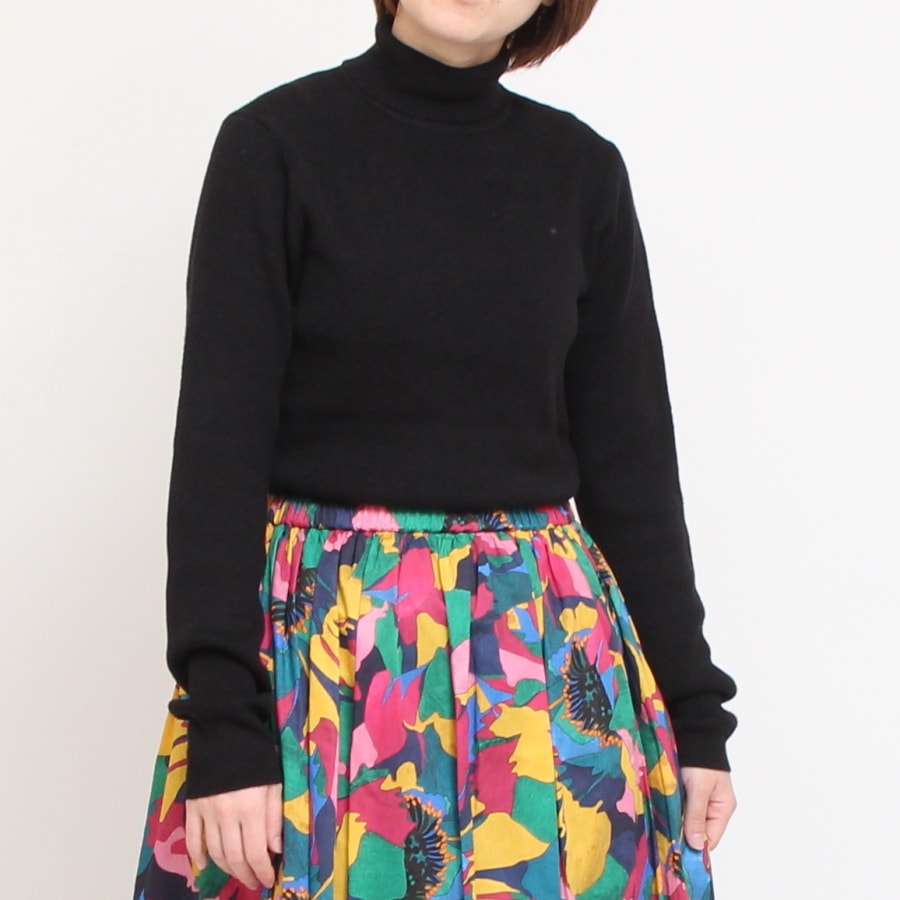 【20%OFF】【BLACKのみ ラスト1点】sosottoリブタートルプルオーバー42453714