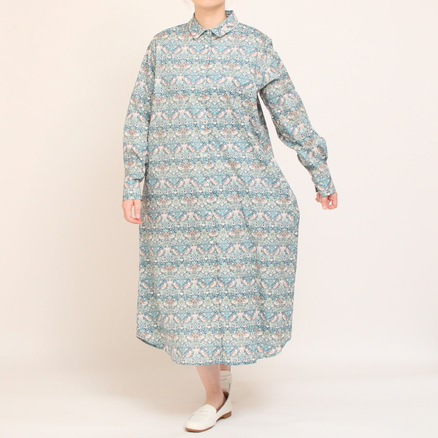 LIBERTY長袖レギュラーカラーワンピース(2503)