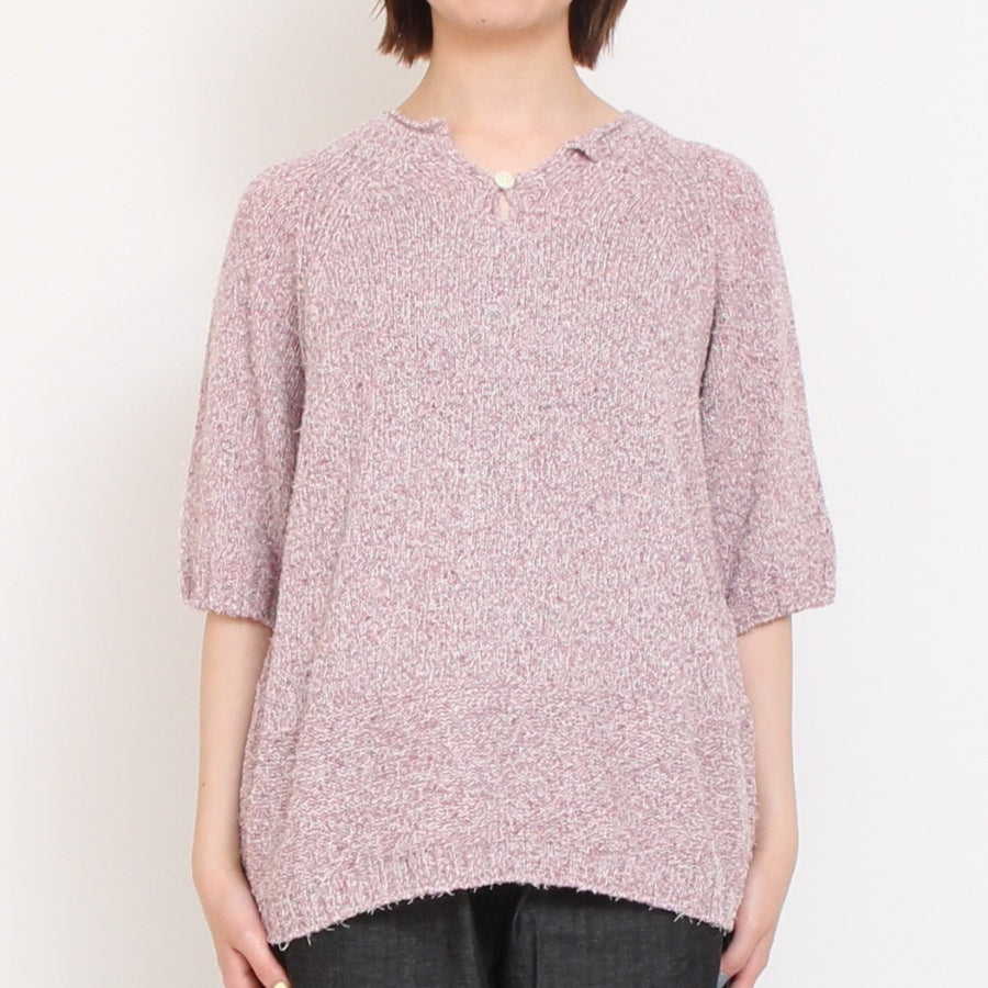 OTA KNIT コットンリネン シルクネップニットプルオーバー