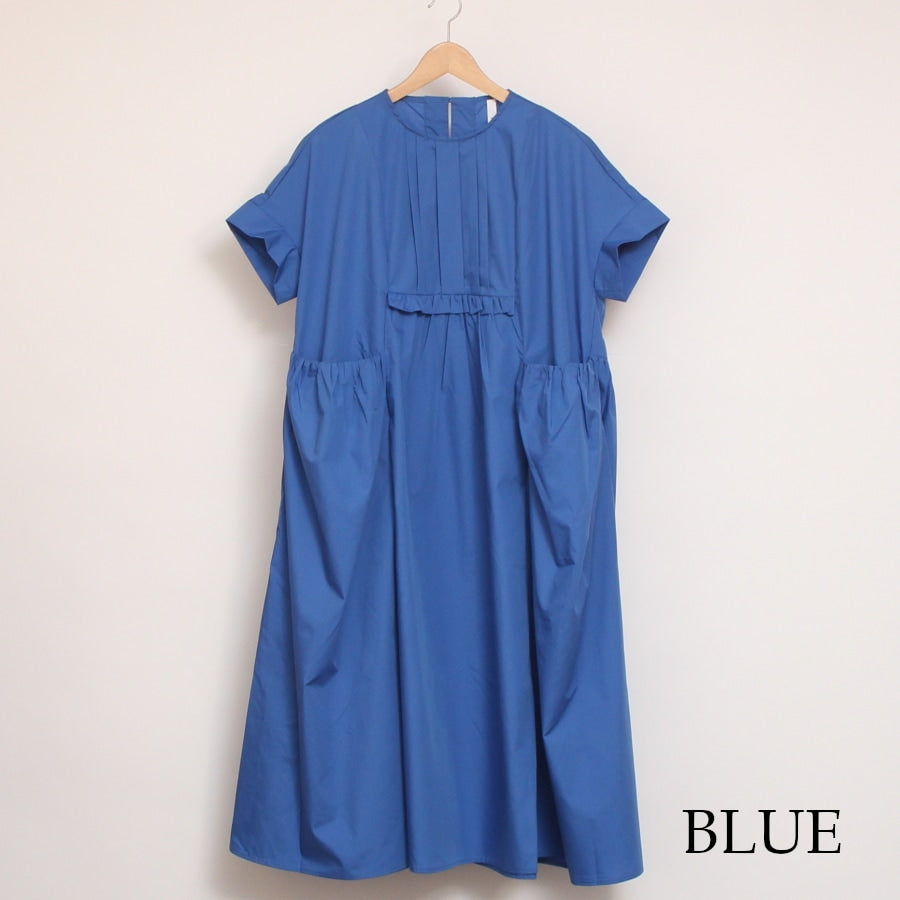 【再値下げ】【BLUEのみラスト1点】Kelen フロントタックデザインワンピース