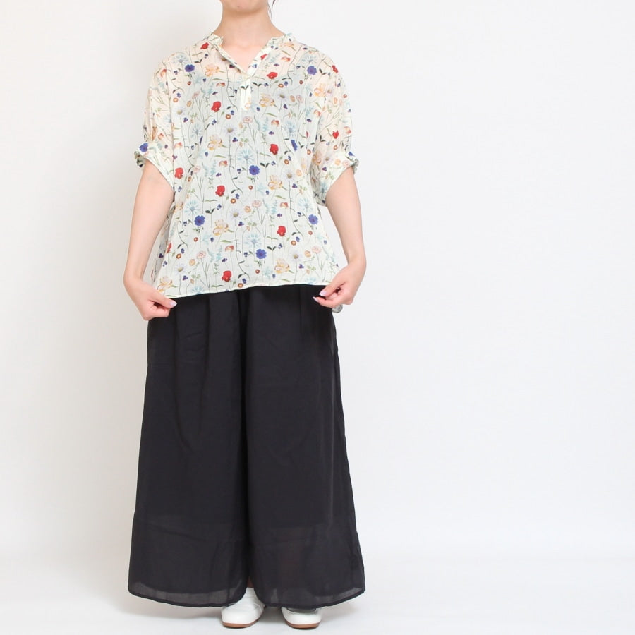 【WHITEのみ 残り僅か】【本店限定商品】シルフローンLIBERTYスタンドカラーシャツ69078